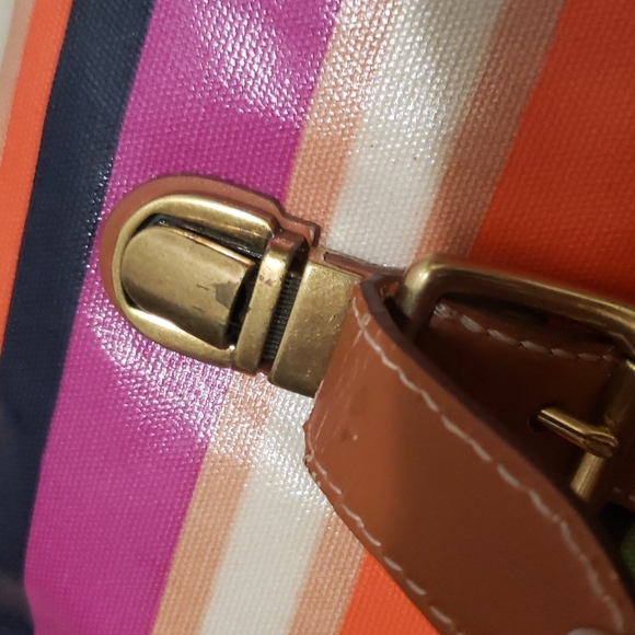 Fossil canvas coated multicolor striped crossbody messager bag - Picture 4 of 9